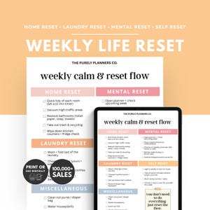 Weekly Home Life Reset Guide For Busy Moms Digital Checklist Planner Emotional Habit Mindset Reset Download