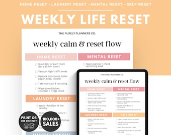 Weekly Home Life Reset Guide For Busy Moms Digital Checklist Planner Emotional Habit Mindset Reset Download