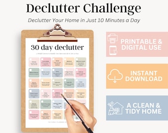 30 Day Declutter Challenge Declutter Challenge Printable Declutter Challenge Declutter Checklist 30 Days Declutter Challenge