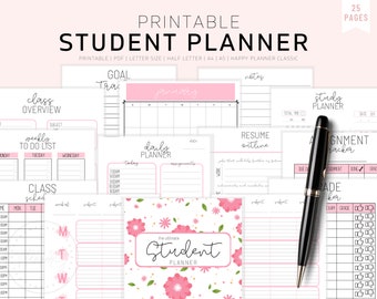 Academic Planner, Student Planner Printable, College Student Planner, 2019 Student Planner, Student Study Organizer, High School Planner