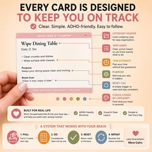 ADHD Home Routine Cards Visual Task System for Neurodivergent Adults ...