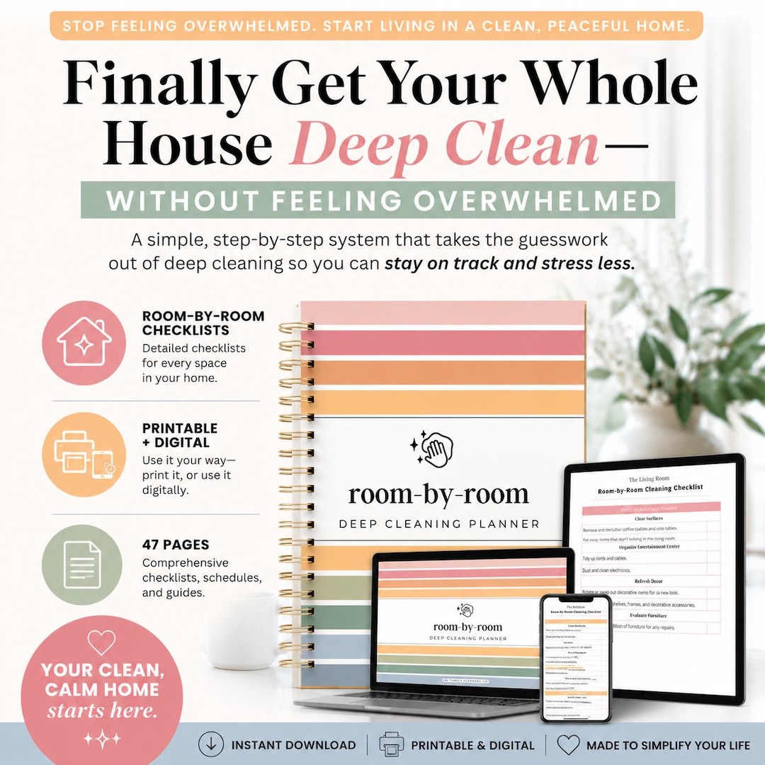 Deep Clean Room by Room Checklist Deep Clean Check List Deep Cleaning ...
