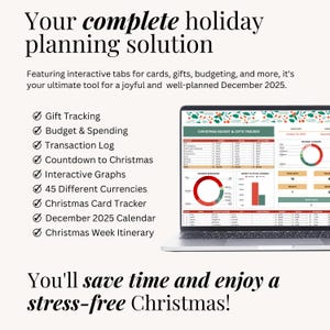 Holiday budget planner template in Google Sheets format, great for tracking December expenses and keeping everything organized at home