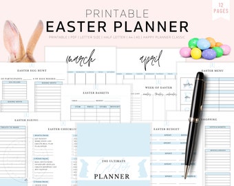 Easter Planner, Spring Planner, Easter Organizer, Easter Printable, Spring Printable, Easter Gifts, Easter Bunny, Holiday Printable