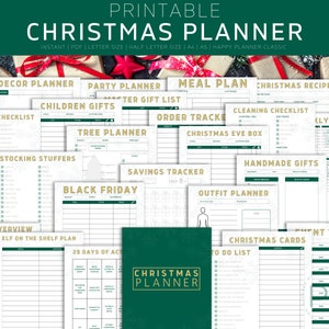 Christmas Planner Printable, Holiday Planner, Gift Budget Planner, Xmas Planner, Christmas Gift List, Christmas Binder, Emerald