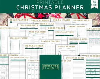 Christmas Planner Printable, Holiday Planner, Gift Budget Planner, Xmas Planner, Christmas Gift List, Christmas Binder, Emerald