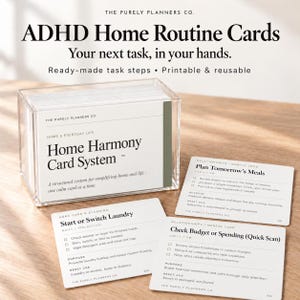 Ausdruckbares ADHS-Routinesystem für Erwachsene: Visuelle Aufgabenorganisatorkarten für exekutive Funktionen, neurodiverser Alltagsplaner (keine App)