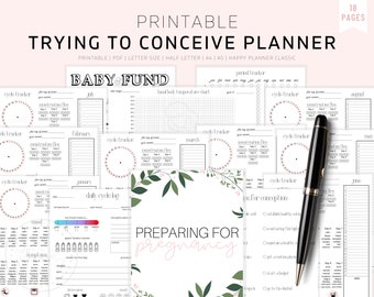 Printable Pregnancy Planner, Fertility Tracker Planner, Conception Tracker, Trying to Conceive Planner, Period Tracker, PDF