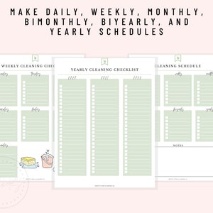 Weekly Cleaning Checklist, Printable Letter & A4, Printable A5, Happy Planner, Weekly Cleaning Planner image 3