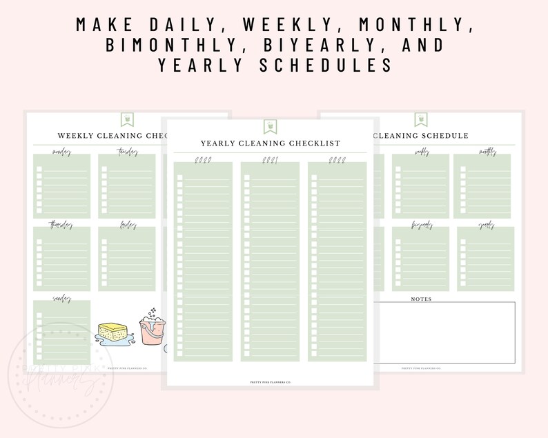 Weekly Cleaning Checklist, Printable Letter & A4, Printable A5, Happy Planner, Weekly Cleaning Planner image 3