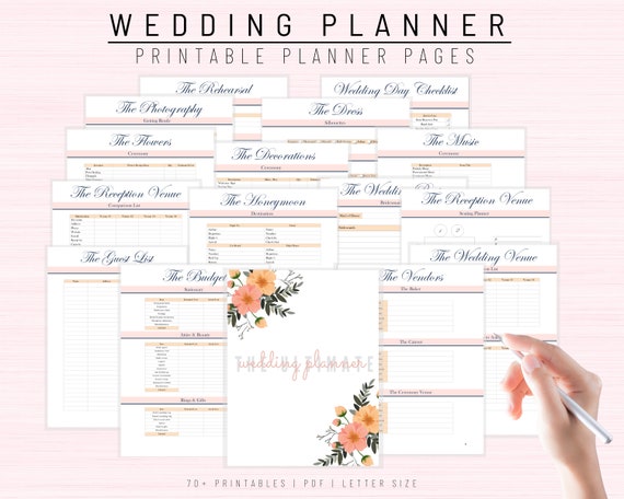 Wedding Planner Printable Printable Wedding Planner Kit | Etsy