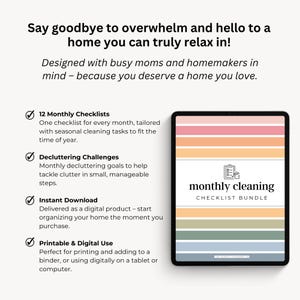 Monthly Cleaning Checklist by Month Weekly and Monthly Cleaning ...