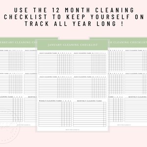 Weekly Cleaning Checklist, Printable Letter & A4, Printable A5, Happy Planner, Weekly Cleaning Planner image 4