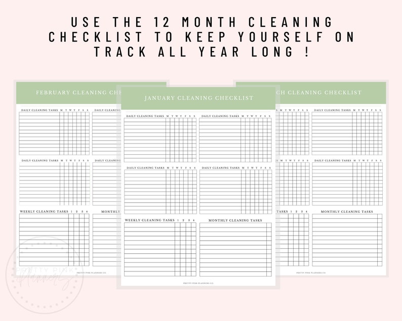 Weekly Cleaning Checklist, Printable Letter & A4, Printable A5, Happy Planner, Weekly Cleaning Planner image 4