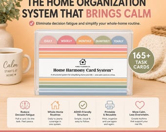 Printable Routine Card Deck for Moms and Caregivers Mental Load Organizer for Daily Weekly Household Tasks Overwhelmed Home Support