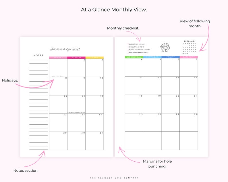 2023 Planner Printable 2023 Weekly Planner Monthly Planner Etsy Australia