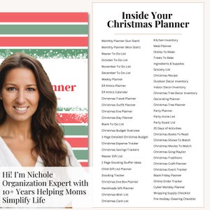 Digital Christmas planning bundle including budget, gift, and party trackers, designed to ease holiday stress at home