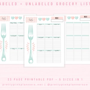 Meal Planner Printable, Weekly Meal Planner, Monthly Meal Planner, Half Size, A5, A4 Letter, Menu Planning Notebook, Planner Inserts image 3