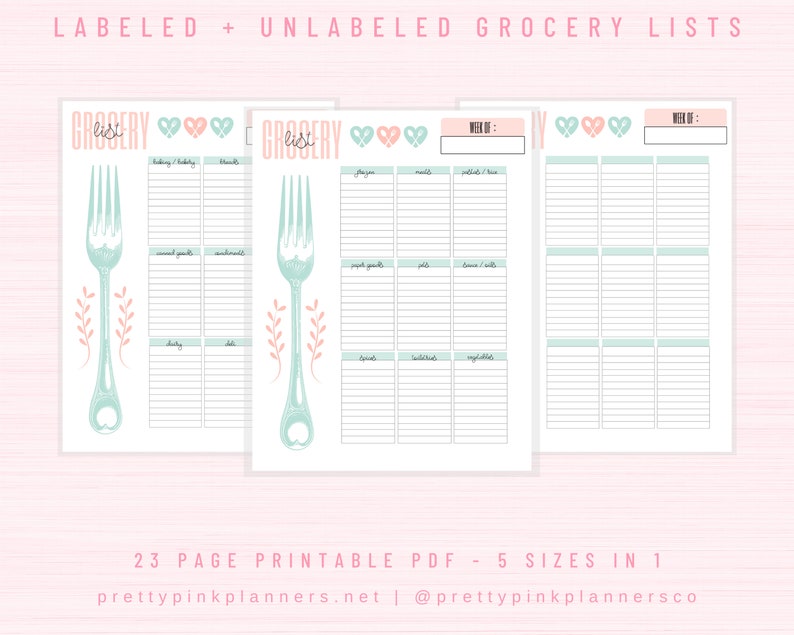 Meal Planner Printable, Weekly Meal Planner, Monthly Meal Planner, Half Size, A5, A4 Letter, Menu Planning Notebook, Planner Inserts image 3