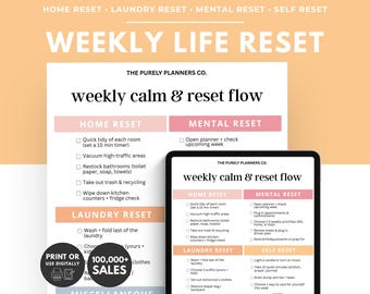 Sunday Reset Digital Planner For Busy Moms Printable Habit Tracker Emotional Wellness Checklist For Weekly Routine Clarity