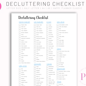 Printable Declutter Planner,  Minimalism Life Organizer, Cleaning Checklist, Decluttering Checklist, Declutter Challenge