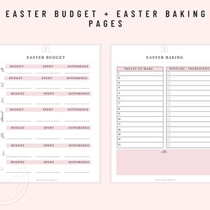 Easter Planner, Spring Planner, Easter Organizer, Easter Printable, Spring Printable, Easter Gifts, Easter Bunny, Holiday Printable image 3