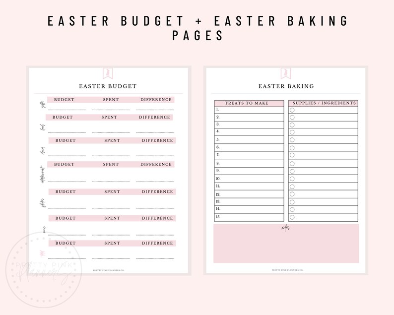 Easter Planner, Spring Planner, Easter Organizer, Easter Printable, Spring Printable, Easter Gifts, Easter Bunny, Holiday Printable image 3