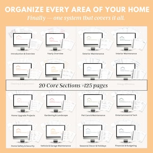 Family home planner printable binder with cleaning schedule, budget planner, meal planner, and home organization worksheets