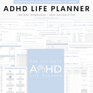 Adhd Journal, Adhd Daily Planner, Adhd Planner, Adhd Planner Printable, Adhd Planner Adult, ADHD Planner Adults, ADHD Planner For Work