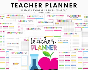 Teacher Planner 2023-2024, Lesson Planner Printable, Academic Planner, Classroom Roster, Agenda, Letter Size, A5