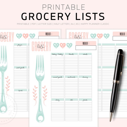 Meal Planner Printable Weekly Meal Planner Grocery List - Etsy