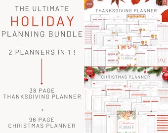 Holiday Planner Bundle, Holiday Planner, Planner Inserts, Xmas Planner, Thanksgiving Organizer,