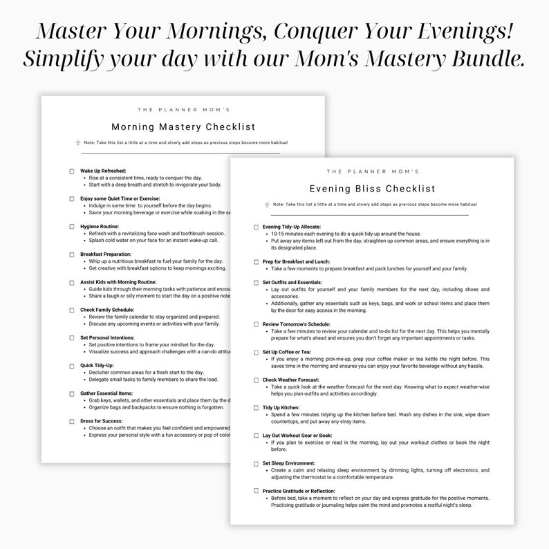Tägliche Checkliste Mama, tägliche Checkliste für Mama, zu Hause bleiben Mama Checkliste, zu Hause bleiben Mama Routine, tägliche Routine für Mama Bild 2