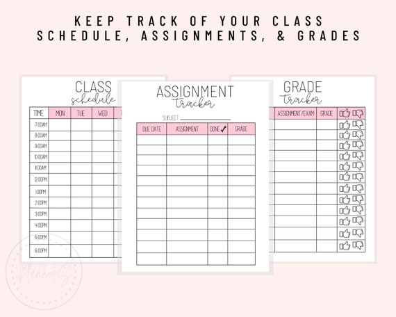 Academic Planner, Student Planner Printable, College Student Planner, 2019  Student Planner, Student Study Organizer, High School Planner - Etsy