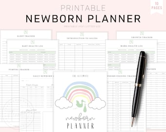 Newborn Planning Kit, Baby Planner, New Mom Planner, Baby Shower Gift, Sleep Tracker, Baby Tracker, New Mom Gift, Newborn Infant Planner