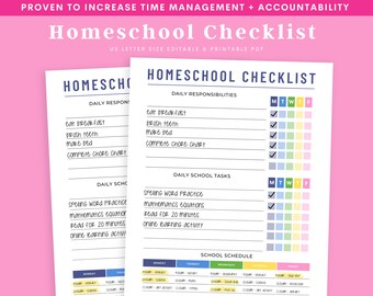 Homeschool Schedule Printable Homeschool Schedule Homeschool - Etsy