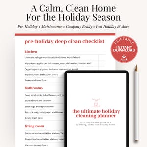 Holiday Cleaning Planner Christmas Cleaning Checklist Digital Organizer Pre Post Holiday Tasks Guest Ready Guide Printable PDF