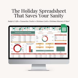 Christmas Gift Tracker Google Sheets Holiday Gift Planner Spreadsheet Christmas Budget Template Christmas Cards Tracker Christmas Itinerary