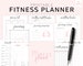 Fitness Planner Printable, Health Planner, Fitness Journal, Workout Log, Food Diary, Daily Weight Loss, PDF