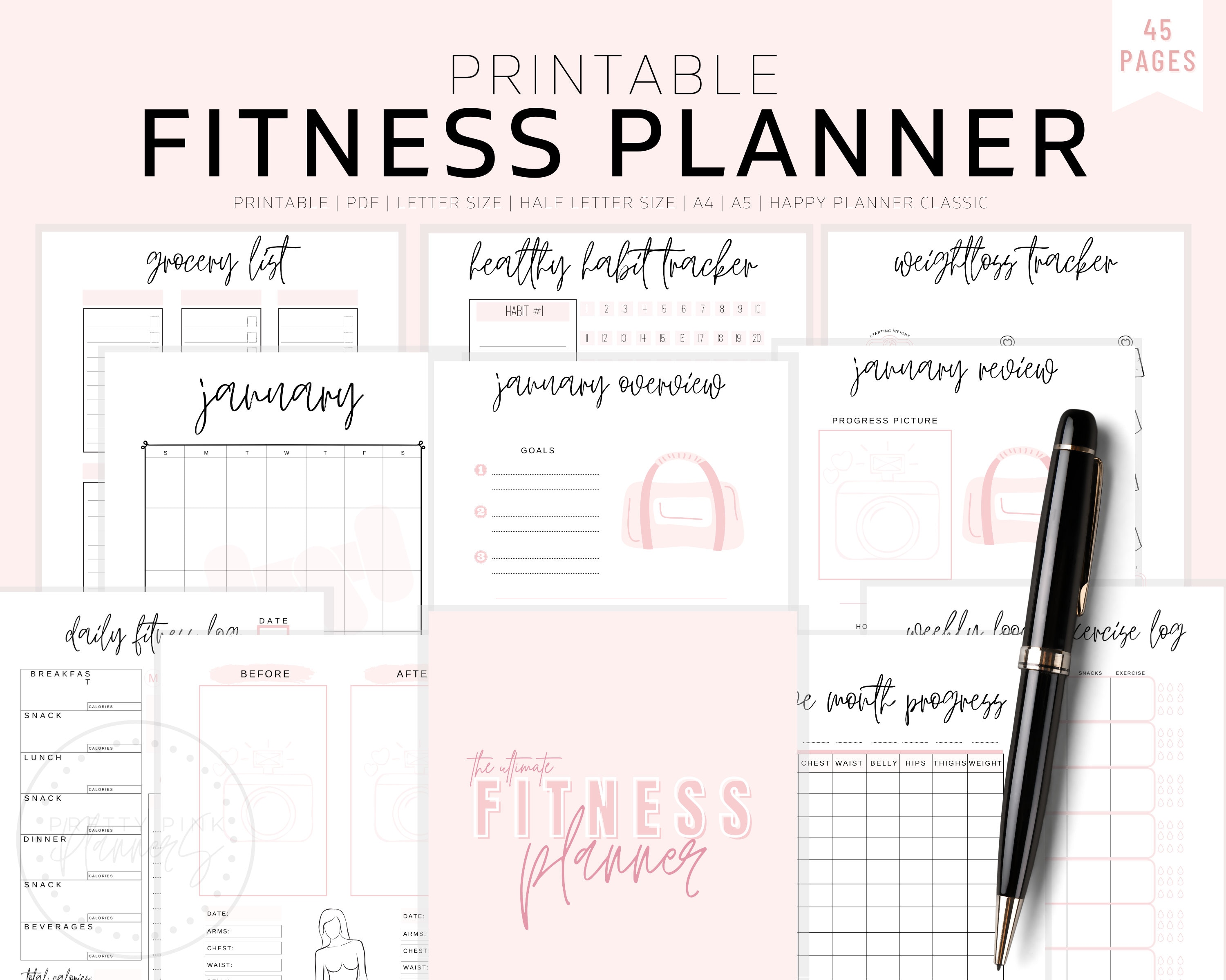 Free Fitness Journal Printables - AnjaHome  Diy fitness journal, Fitness  planner printable, Fitness journal printable