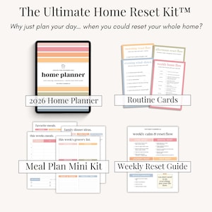 2026 home and life planner with cleaning and meal planning tools for busy homemakers