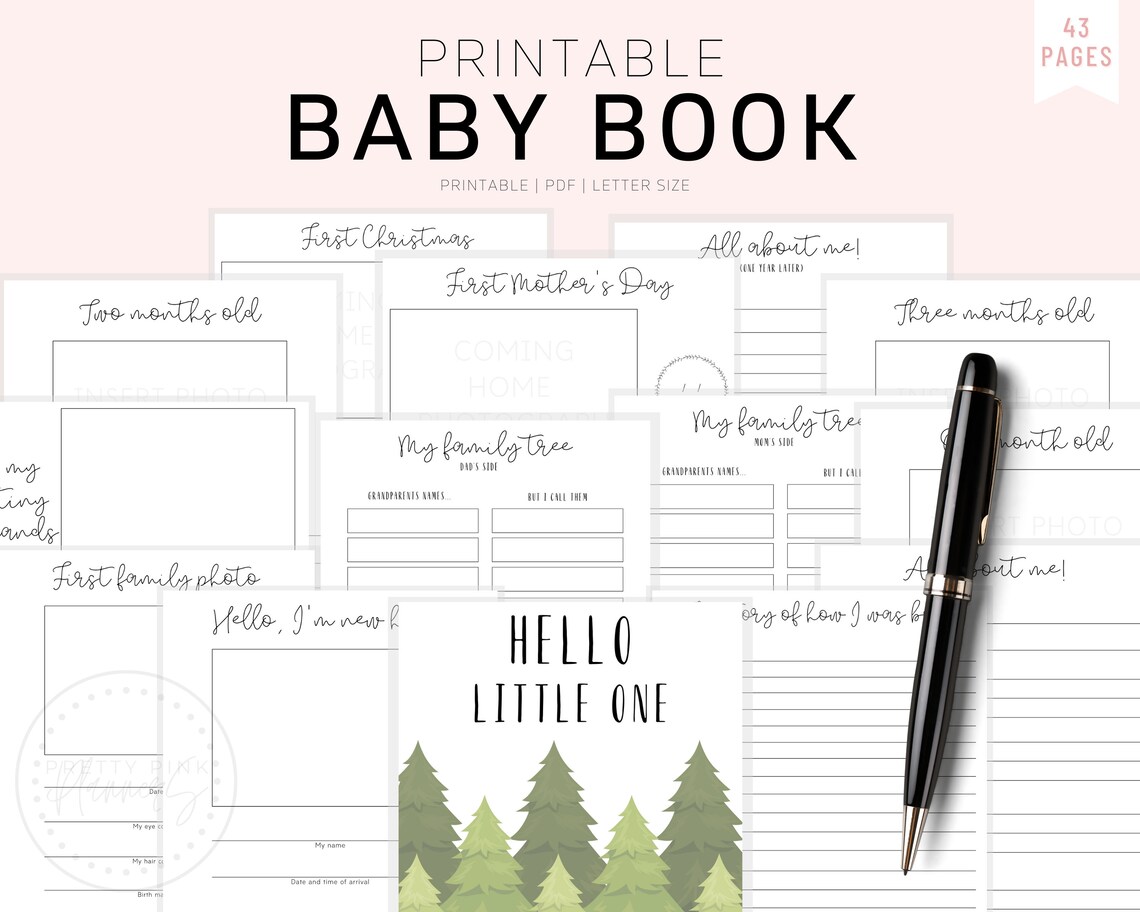 Baby Book Printable Baby Book Pages Baby Memory Book Baby Etsy