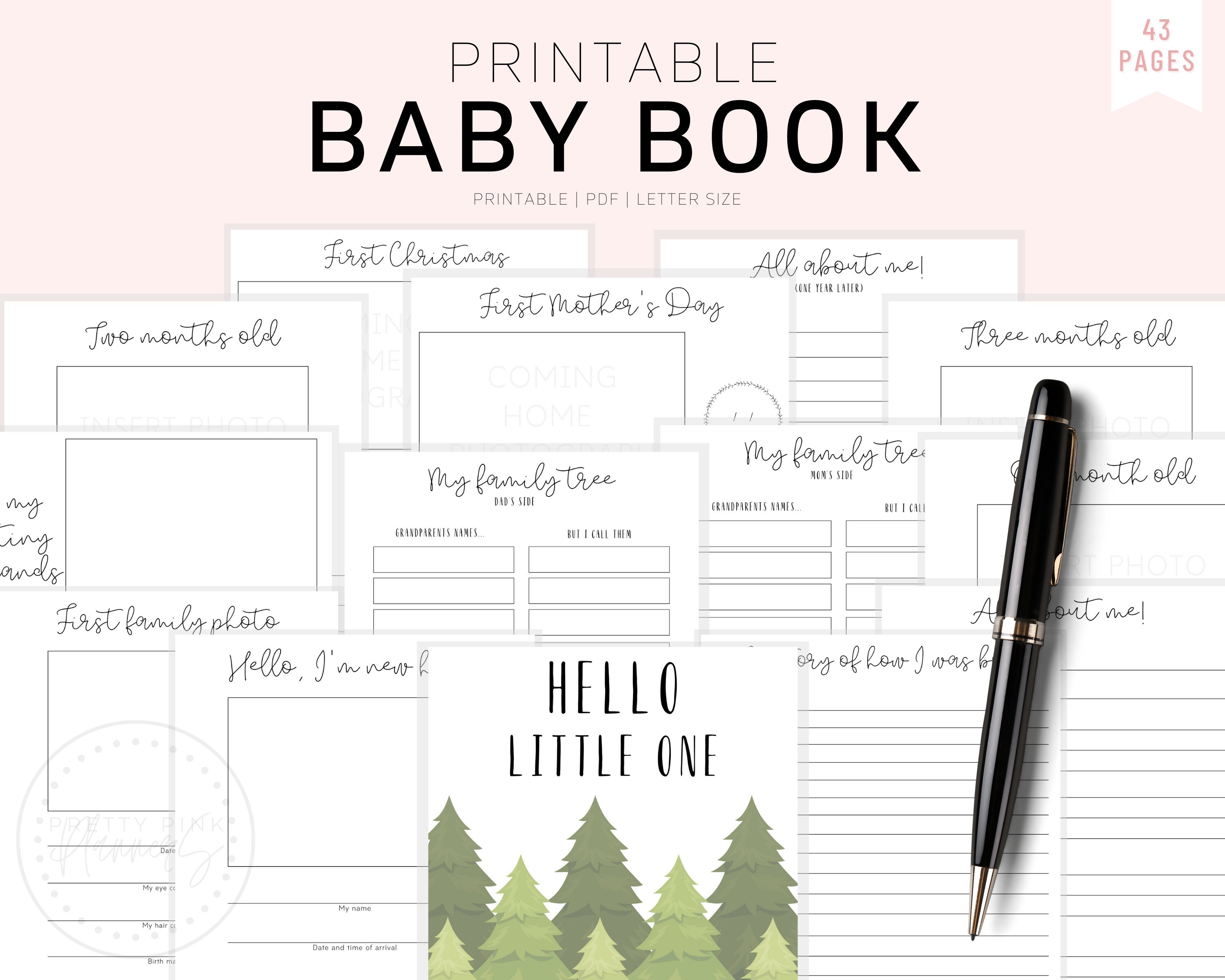Baby Book Printable Baby Book Pages Baby Memory Book Baby Etsy