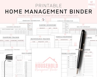 Household Binder, Daily Planner, Printable Planner Pages, Mom Planner Bundle, A5 Planner Inserts, A4, Letter Size, Life Planner, PDF