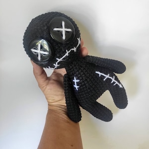 Black creepy crochet dolls Large scary toys Voodoo doll plush