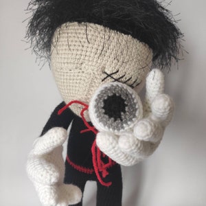 OOAK creepy doll Scary whimsical figure Horror crochet doll