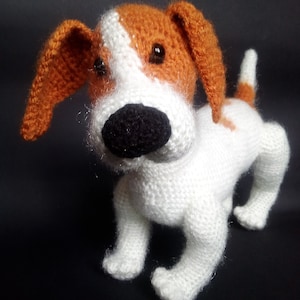 Jack Russell Terrier, amigurumi crochet, stuffed animal dog, puppy dog, toy for kids, stuffed pet, plush dog, baby gift