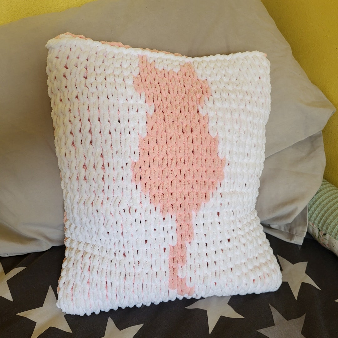 Puffy Pillow Cover Knit Pillow Case Cozy Housewarming Chunky