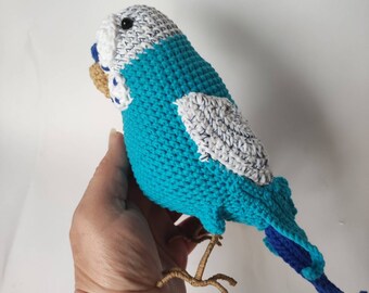Realistic bird crochet Crochet parrot Budgie miniature