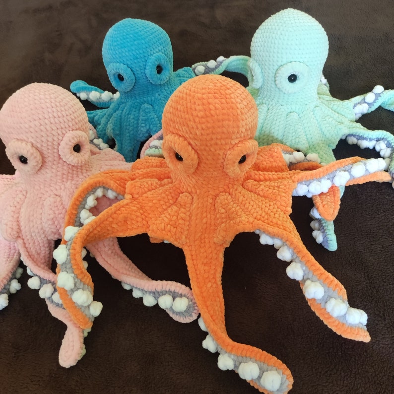 Sea Life Plush Toys Big Octopus Plush Jellyfish Crochet Etsy